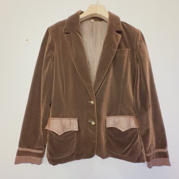 Vintage 1970s Chocolate Brown Velvet Blazer The Fashion Place Sears Roebuck 12 - Picture 2 of 12